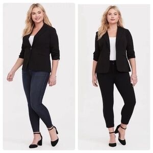 Torrid Plus Size Black Gabardine Madison Blazer Jacket